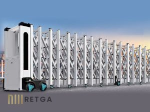 Motorized Aluminium Retractable Gate - White Color