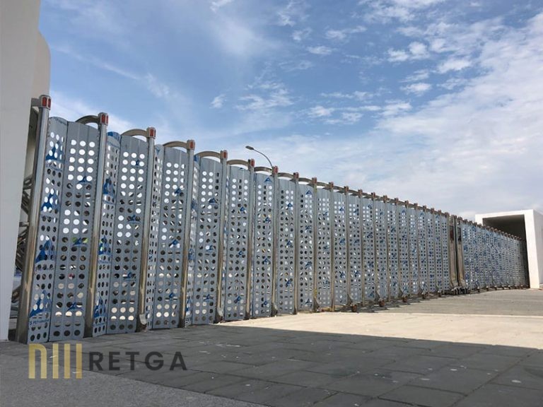 Motorized Stainless Steel 304 Retractable Gate with Perforated Sheet