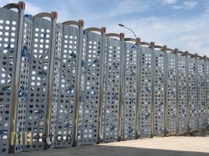Motorized Stainless Steel 304 Retractable Gate with Perforated Sheet
