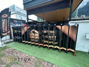 Manual Aluminium Retractable Gate with Customized Cover Plate